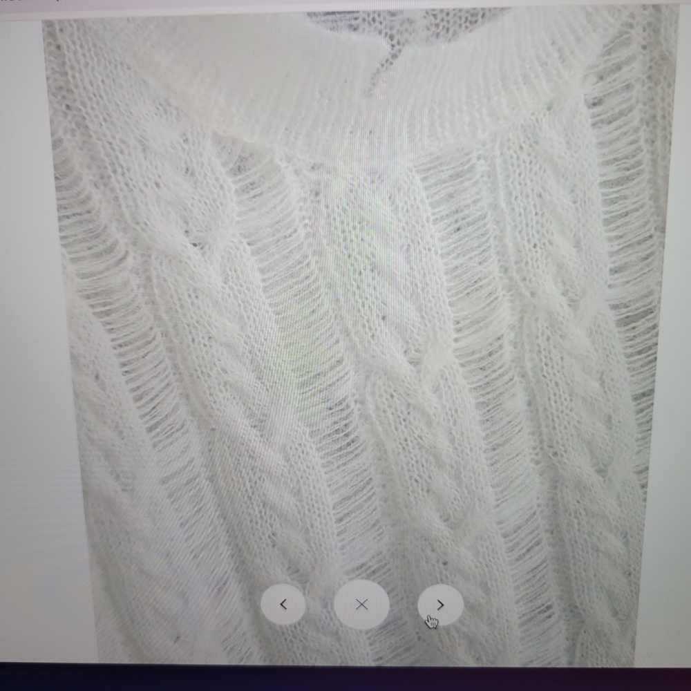 Commense White Cable Knit Sweater - Picture 5 of 7